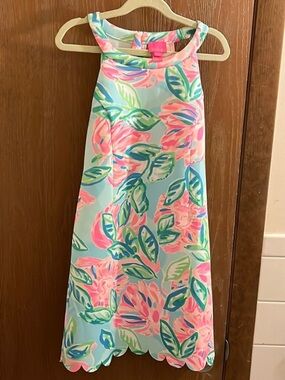Lilly Pulitzer Pink & Teal Floral Halter Sundress